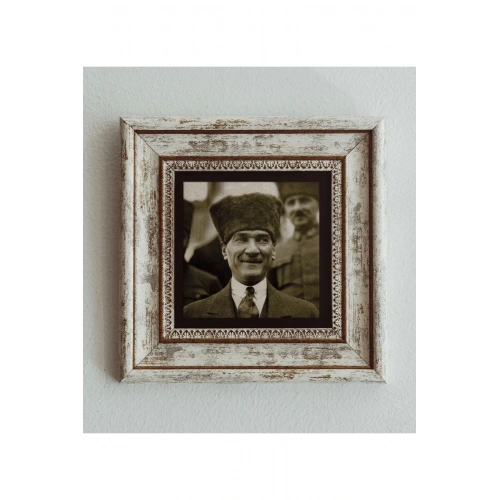 Atatürk Çerçeveli Taş Tablo , Çerçeveli Taş Duvar Dekoru 20 cm