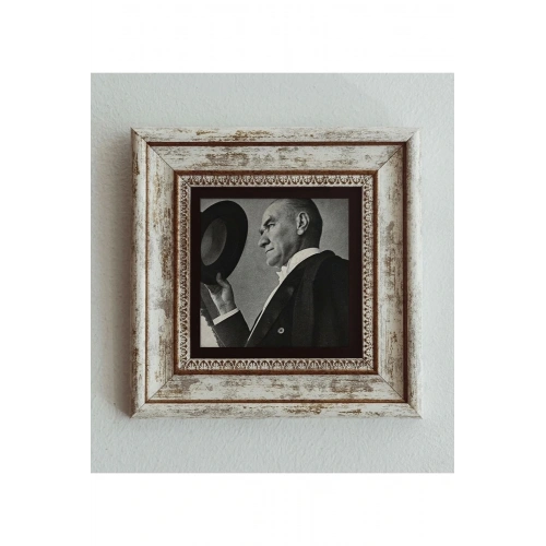 Atatürk Çerçeveli Taş Tablo , Çerçeveli Taş Duvar Dekoru 20 cm
