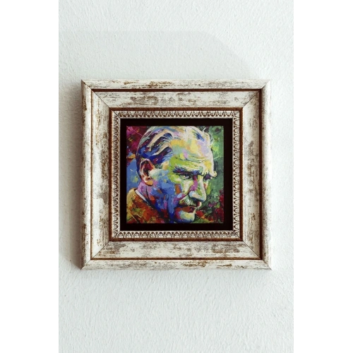 Atatürk Çerçeveli Taş Tablo , Çerçeveli Taş Duvar Dekoru-enkcrcvtbl-00134 20 cm
