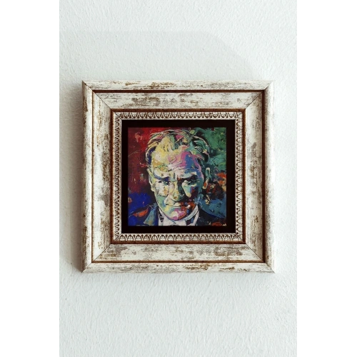Atatürk Çerçeveli Taş Tablo , Çerçeveli Taş Duvar Dekoruenkcrcvtbl-00206 20 cm