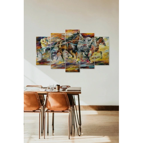 Atlar ve Arabacı 5 Parçalı Mdf Tablo 60 x 100