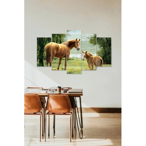 Atlar ve Masumiyet 5 Parçalı Mdf Tablo 60 x 100