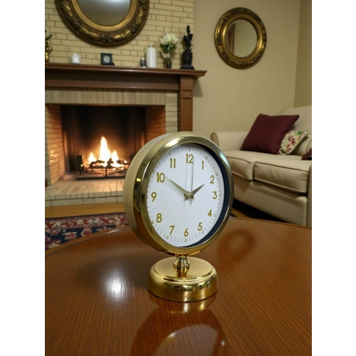 Aura Gold Modern 25 x 20 Cm Metal Masa Saati