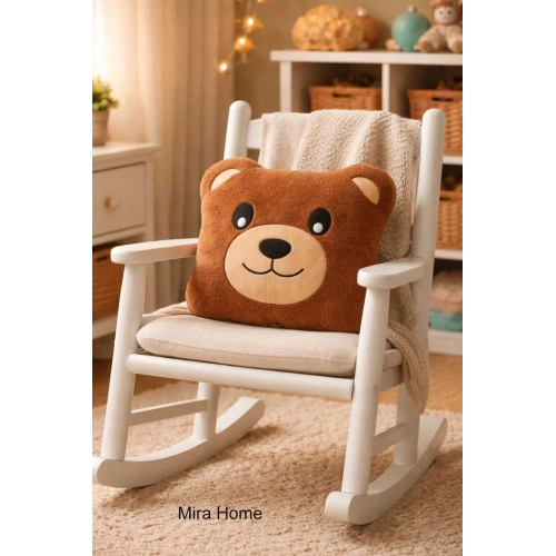 Ayıcık Figürlü Dekoratif Çocuk Odası Yastığı - 25x30 cm