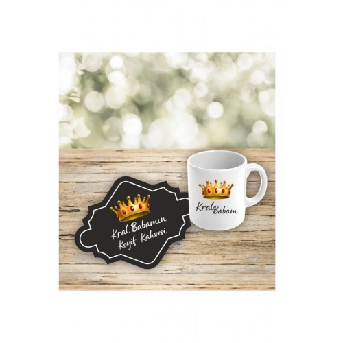 Babalar Günü Için Ahşap Supla & Kupa Bardak Seti