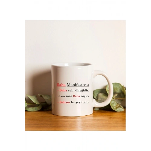 Babalar Günü Için Baba Manifestosu Baskılı Kupa