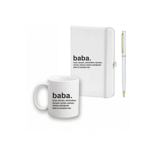 Babalar Günü Için Defter, Kalem Ve Kupa Seti