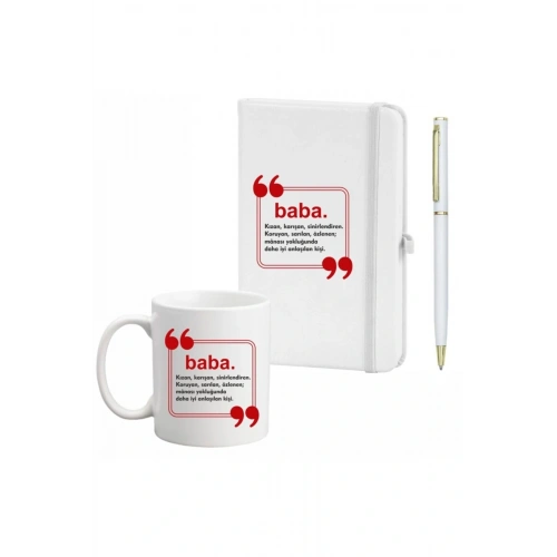 Babalar Günü Için Kalem Defter Kupa Seti