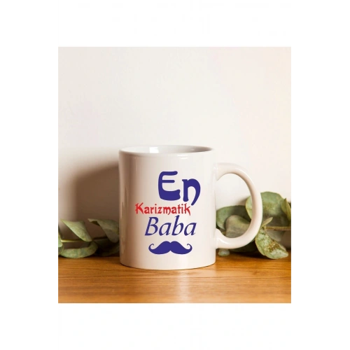 Babalar Günü Için Karizmatik Baba Baskılı Kupa