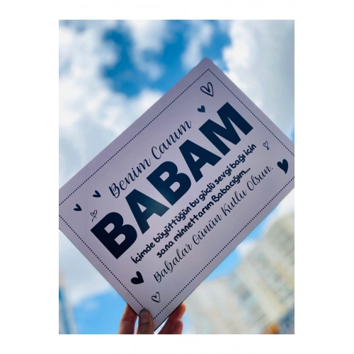 Babalar Gününe Babam Yazılı Tablo 30 x 22