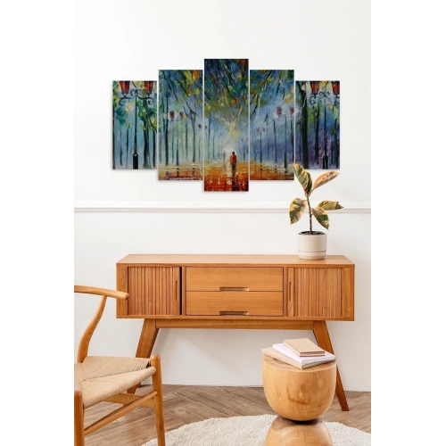 Bağ Bozumu Hüzün Sonbahar 5 Parçalı Mdf Tablo 60 x 100