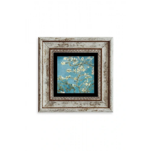 Bahar Çiçekleri Çerçeveli Taş Tablo 20 cm