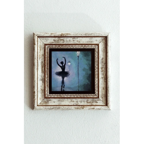 Balerin Kız Çerçeveli Taş Tablo , Çerçeveli Taş Duvar Dekoru-enkcrcvtbl-00114 20 cm