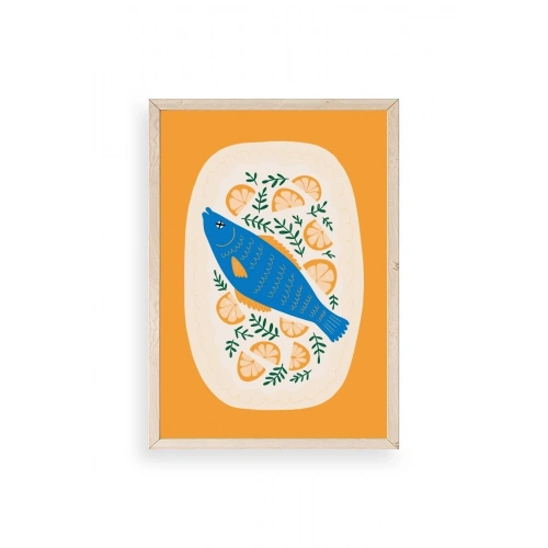 Balık Ahşap Çerçeveli Tablo 17 x 23