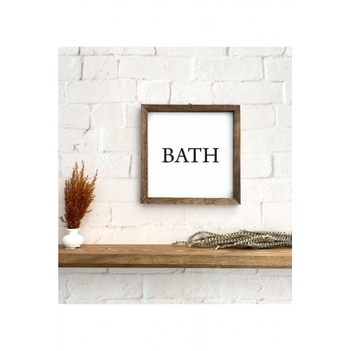 Banyo Bath Levha Ahşap Çerçeve 23 x 23