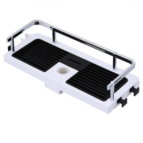 Banyo Direğine Asılabilir Köşelik Şampuanlık Sabunluk Çift Askılı Düzenleyici Raf Paslanmaz (5365)