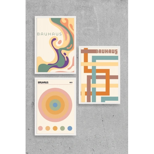 Bauhaus Üçlü Ahşap Çerçeveli Tablo 23 x 30