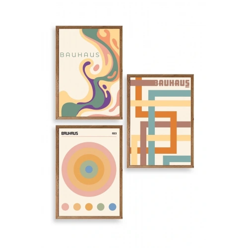 Bauhaus Üçlü Ahşap Çerçeveli Tablo 23 x 30