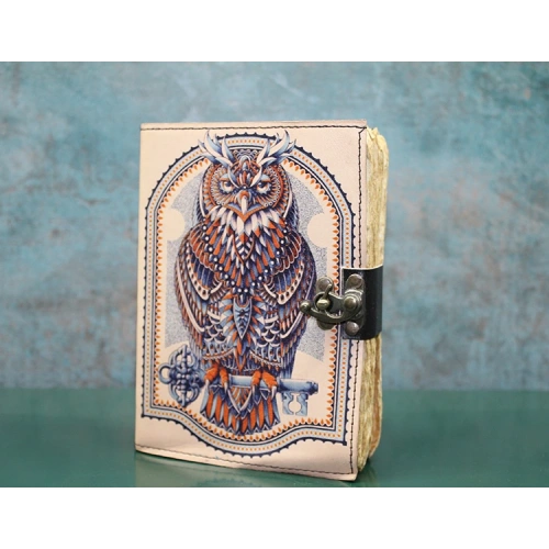 Baykuşlu Deri Defter Model 3