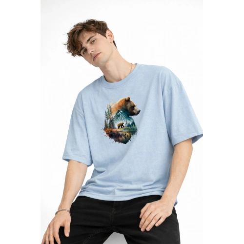 Bear2 - Oversize Tişört Bebek Mavisi