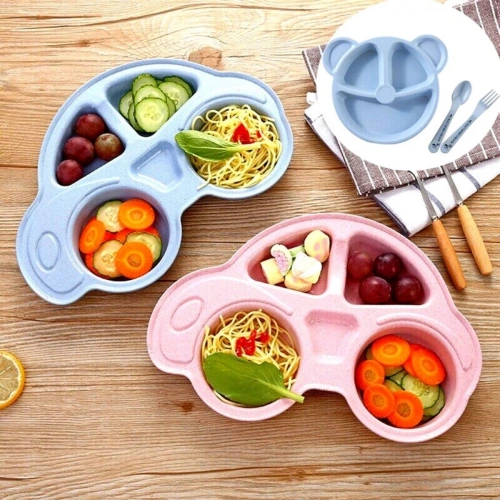 Bebekler İçin Araba Şeklinde Sevimli Mama Tabağı Çocuk Tabldot (5365)