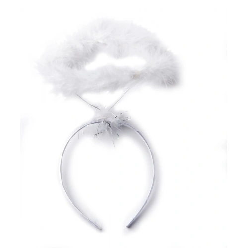 Beyaz Otrişli Tüylü Esnek Yapı Melek Haresi Melek Tacı (5365)