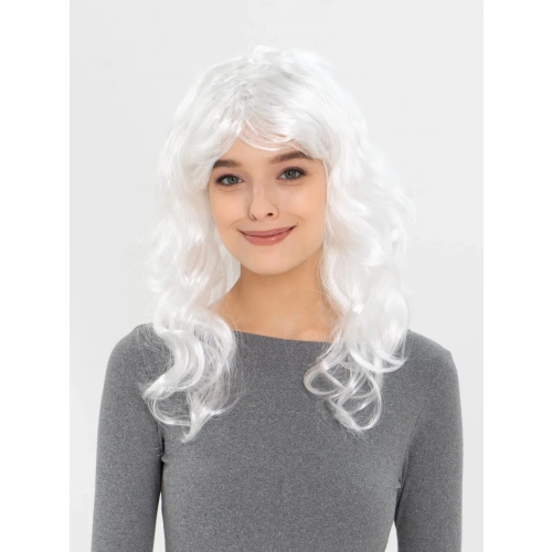 Beyaz Renk Kahküllü Dalgalı Uzun Parti Peruğu