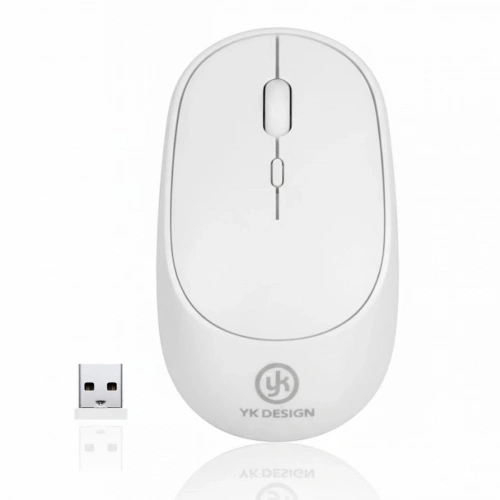 Beyaz Renkli Ergonomik Sessiz Kablosuz Mouse – USB Alıcılı, Ofis ve Oyun İçin Konforlu Bilgisayar Faresi MS6310 (5365)