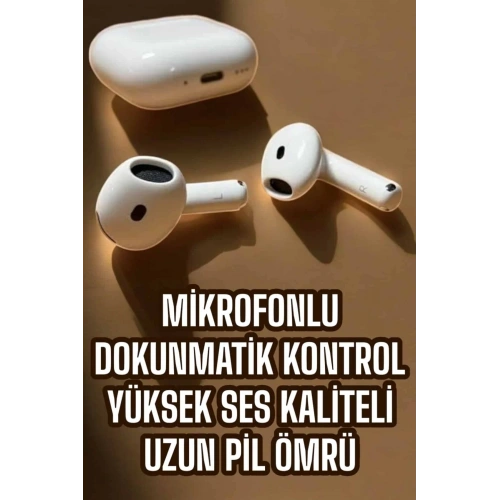 Beyaz Tws Mikrofonlu Kulaklık Bluetooth 5.3 Android Ve İos Uyumlu
