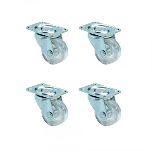 Bilyalı Teker 28mm Metal Taban 4 Adet Şeffaf