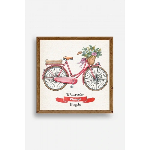Bisiklet Ahşap Çerçeveli Tablo 50 x 50