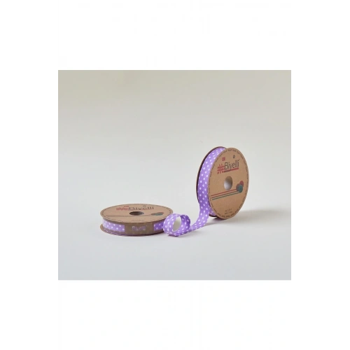 Biye Büyük Puanlı Katlı A18 Mor 2 cm 25 Metre %65 Koton %35 Polyester
