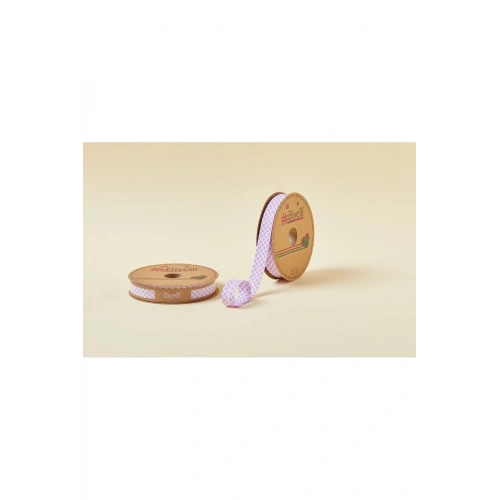 Biye Ekoseli Katlı E07 Lila 2 Cm 25 Metre %65 Koton %35 Polyester