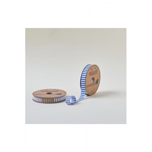 Biye Kalın Çizgili Katlı F01 Mavi 2 Cm 25 Metre %65 Koton %35 Polyester