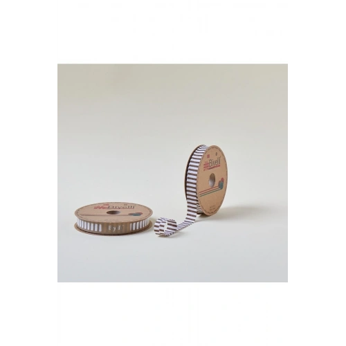 Biye Kalın Çizgili Katlı F05 Kahverengi 2 Cm 25 Metre %65 Koton %35 Polyester