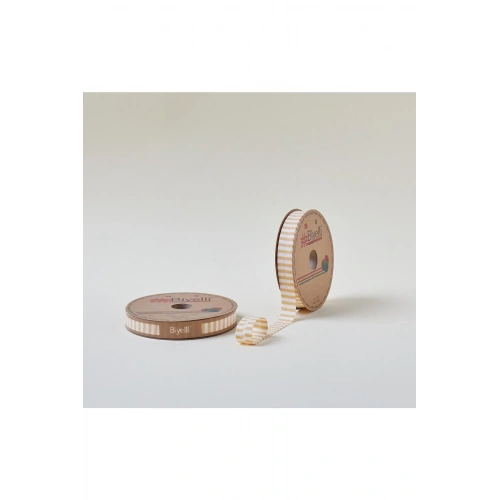 Biye Kalın Çizgili Katlı F06 Sarı 2 cm 25 Metre %65 Koton %35 Polyester