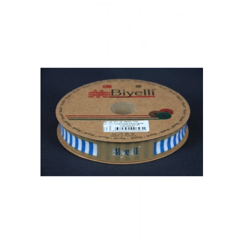 Biye Kalın Çizgili Katlı F08 Petrol 2 Cm 25 Metre %65 Koton %35 Polyester