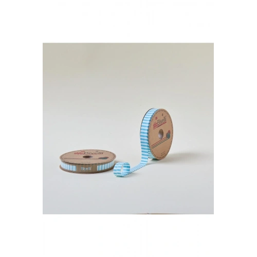 Biye Kalın Çizgili Katlı F09 Turkuaz 2 Cm 25 Metre %65 Koton %35 Polyester