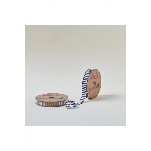 Biye Kalın Çizgili Katlı F10 İndigo 2 Cm 25 Metre %65 Koton %35 Polyester