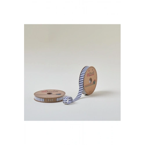 Biye Kalın Çizgili Katlı F10 indigo 2 cm 25 Metre %65 Koton %35 Polyester