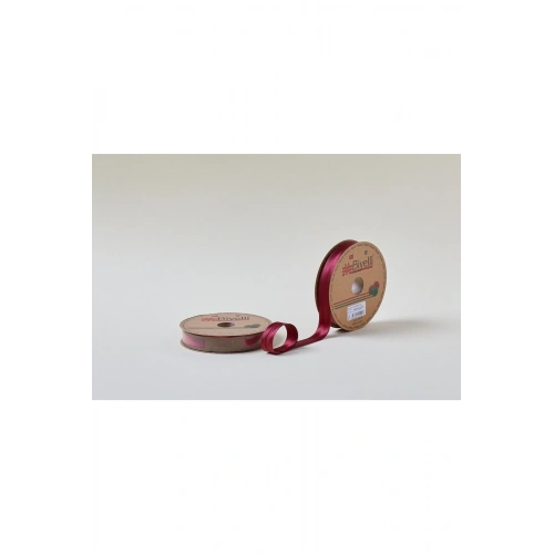 Biye Saten Katlı 022 Bordo 2 cm 25 Metre %100 Polyester