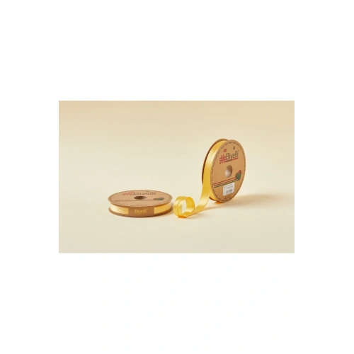 Biye Saten Katlı 048 Koyu Sarı 2 cm 25 Metre %100 Polyester