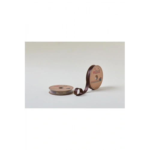 Biye Saten Katlı 084 Kahverengi 2 cm 25 Metre %100 Polyester