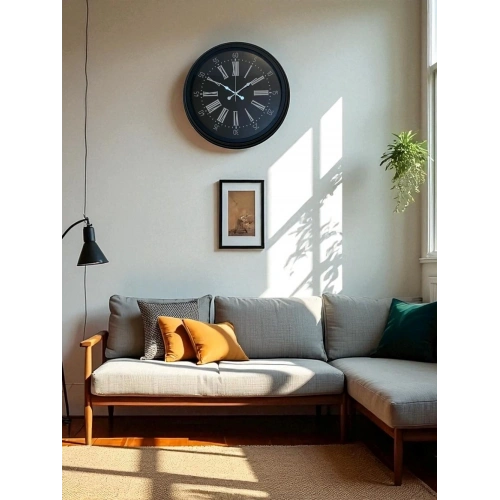 Zentime 40 Cm Black Elegant Wall Clock