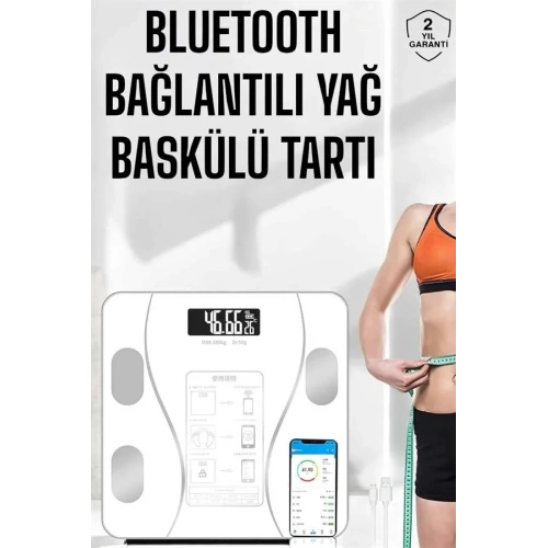 Bluetooth Akıllı Tartı 3-180 Kg Vücut Kitle Ölçer