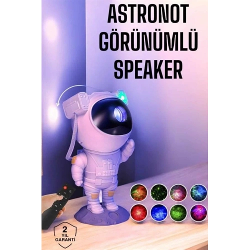Bluetooth Astronot Hoparlör Gece Lambası 1 Adet