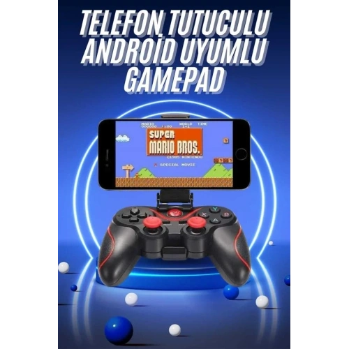 Bluetooth Gamepad Telefon Tutucu Oyun Kolu Android Uyumlu