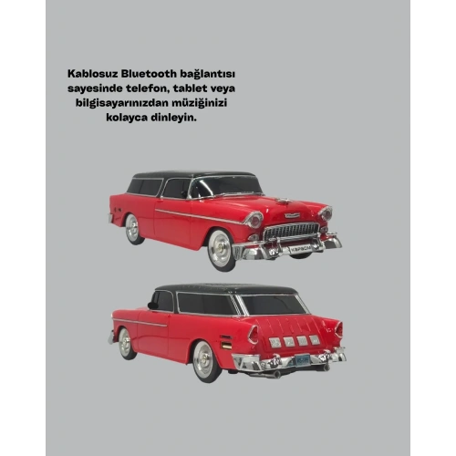 Bluetooth Hoparlör 10w Led Işıklı Retro Tasarım