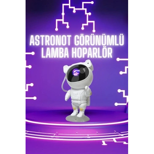 Bluetooth Hoparlör Ve Kumandalı Lamba Astronot Şeklinde
