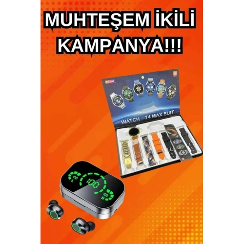 Bluetooth Kulaklık Ve Akıllı Saat Seti Suya Dayanıklı